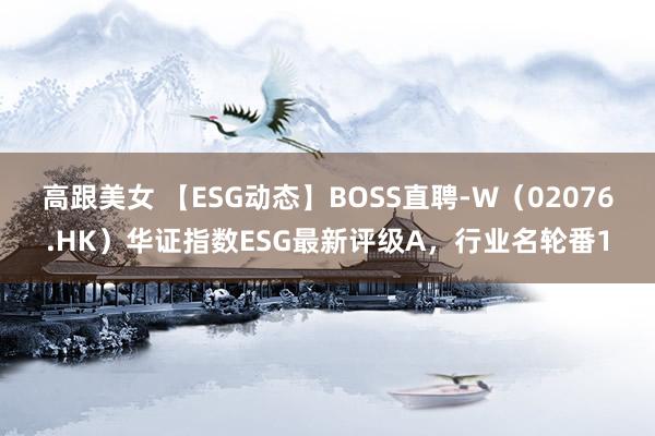 高跟美女 【ESG动态】BOSS直聘-W（02076.HK）华证指数ESG最新评级A，行业名轮番1