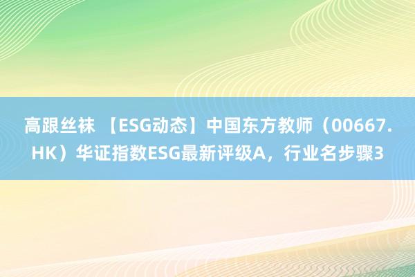 高跟丝袜 【ESG动态】中国东方教师（00667.HK）华证指数ESG最新评级A，行业名步骤3