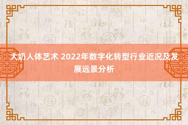 大奶人体艺术 2022年数字化转型行业近况及发展远景分析