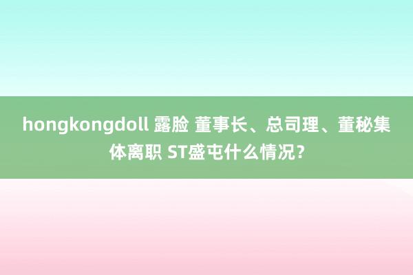 hongkongdoll 露脸 董事长、总司理、董秘集体离职 ST盛屯什么情况？