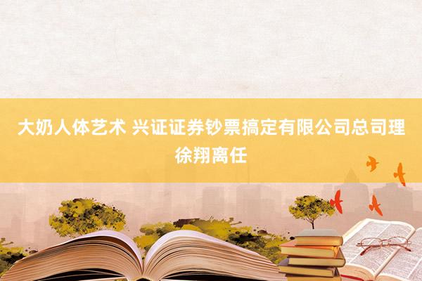 大奶人体艺术 兴证证券钞票搞定有限公司总司理徐翔离任