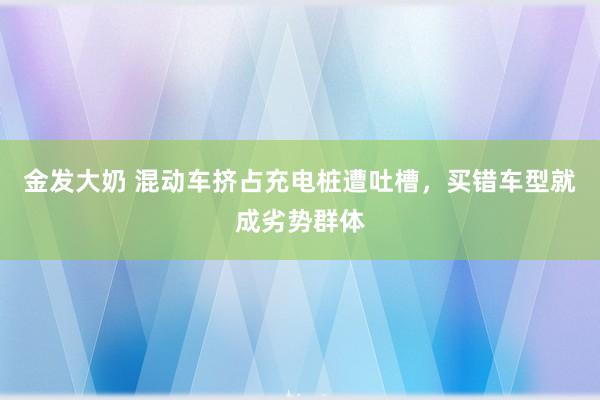 金发大奶 混动车挤占充电桩遭吐槽，买错车型就成劣势群体