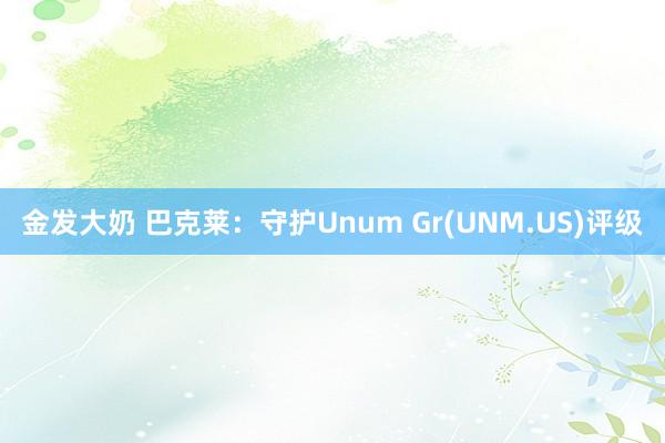 金发大奶 巴克莱：守护Unum Gr(UNM.US)评级