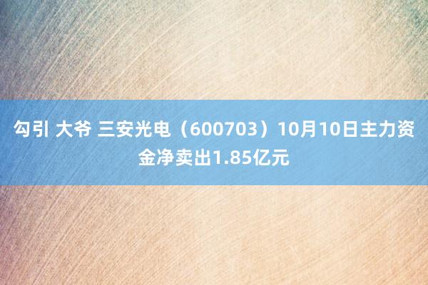 勾引 大爷 三安光电（600703）10月10日主力资金净卖出1.85亿元