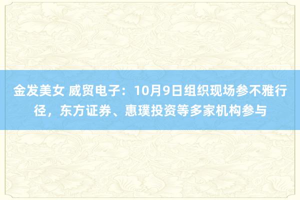 金发美女 威贸电子：10月9日组织现场参不雅行径，东方证券、惠璞投资等多家机构参与