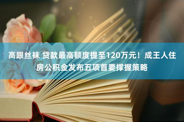 高跟丝袜 贷款最高额度提至120万元！成王人住房公积金发布五项首要撑握策略