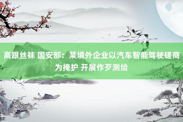 高跟丝袜 国安部：某境外企业以汽车智能驾驶磋商为掩护 开展作歹测绘