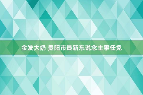 金发大奶 贵阳市最新东说念主事任免