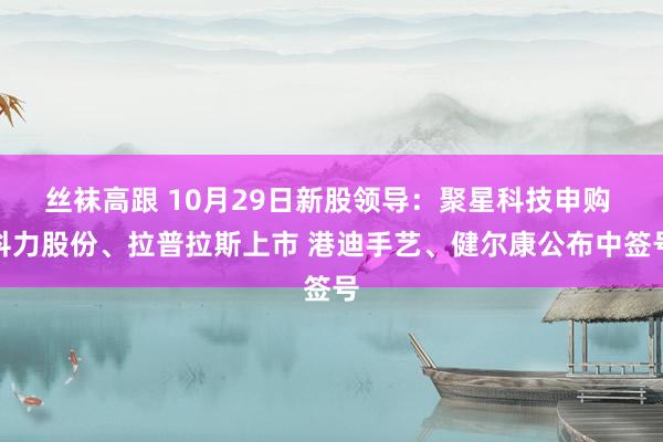 丝袜高跟 10月29日新股领导：聚星科技申购 科力股份、拉普拉斯上市 港迪手艺、健尔康公布中签号