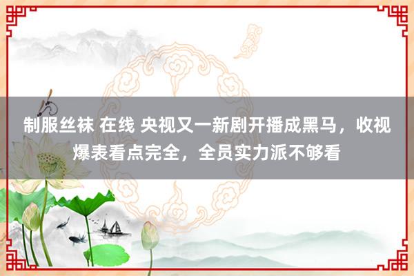 制服丝袜 在线 央视又一新剧开播成黑马，收视爆表看点完全，全员实力派不够看