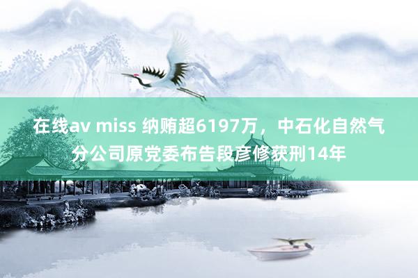 在线av miss 纳贿超6197万，中石化自然气分公司原党委布告段彦修获刑14年