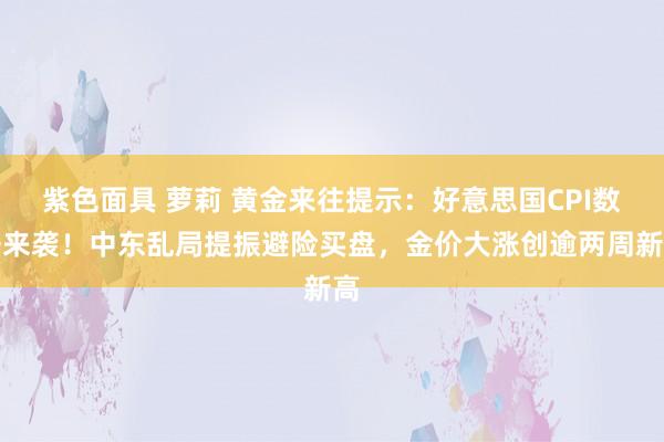 紫色面具 萝莉 黄金来往提示：好意思国CPI数据来袭！中东乱局提振避险买盘，金价大涨创逾两周新高