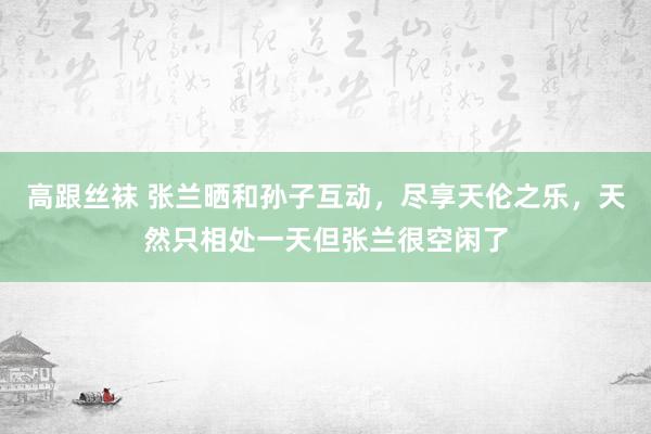 高跟丝袜 张兰晒和孙子互动，尽享天伦之乐，天然只相处一天但张兰很空闲了