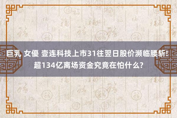 巨乳 女優 壹连科技上市31往翌日股价濒临腰斩! 超134亿离场资金究竟在怕什么?